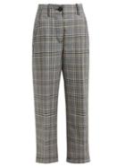 Matchesfashion.com Mm6 Maison Margiela - Houndstooth Wool Blend Trousers - Womens - Grey Multi