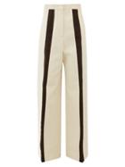 Matchesfashion.com Jil Sander - Largo Stripe Cotton Twill Wide Leg Trousers - Womens - Beige Multi