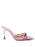 Mach & Mach - Double Bow Crystal-embellished Pvc Pumps - Womens - Pink