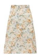 Matchesfashion.com Ephemera - High-rise Floral-print Linen Skirt - Womens - Yellow Multi