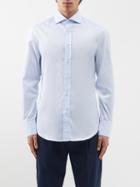Brunello Cucinelli - Slim-fit Cotton-poplin Shirt - Mens - Light Blue