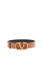 Matchesfashion.com Valentino Garavani - V-logo Leather Belt - Mens - Brown