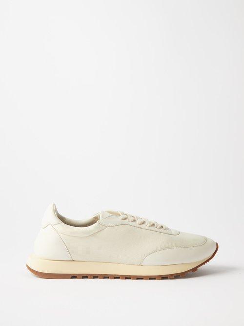 The Row - Owen Leather And Mesh Running Trainers - Womens - Off White