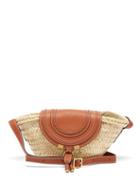 Matchesfashion.com Chlo - Marcie Small Leather-trimmed Raffia Basket Bag - Womens - Tan Multi