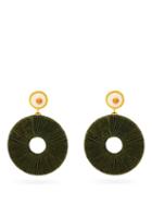 Matchesfashion.com Lizzie Fortunato - Jasper Tourmaline & Gold-plated Drop Earrings - Womens - Dark Green