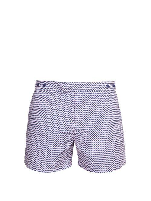 Matchesfashion.com Frescobol Carioca - Copacabana Print Tailored Swim Shorts - Mens - Pink Multi