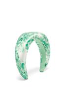 Matchesfashion.com Ganni - Floral-print Satin Headband - Womens - Green Print