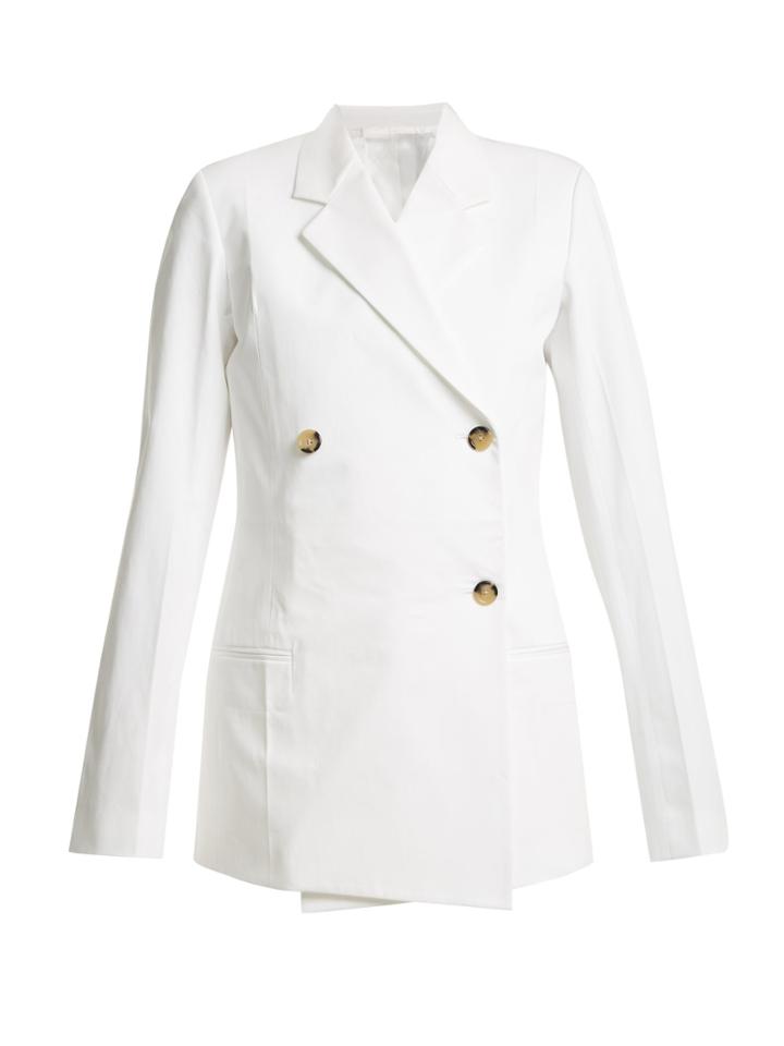 Helmut Lang Double-breasted Cotton-blend Blazer