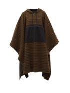 Matchesfashion.com Phipps - Striped Organic-cotton Fleece Hooded Poncho - Womens - Brown
