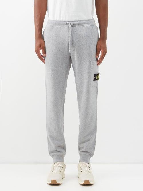 Stone Island - Logo-patch Cotton-jersey Track Pants - Mens - Light Grey