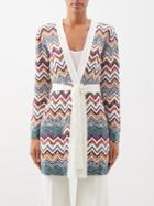 Missoni - Belted Wool-blend Jacquard-knit Cardigan - Womens - Cream Multi
