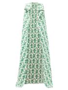 Matchesfashion.com Emilia Wickstead - Tillie Floral-print Faille Cape - Womens - Green White