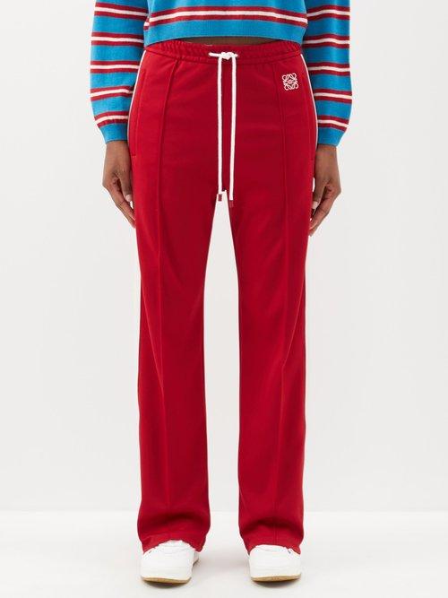 Loewe - Anagram-embroidered Jersey Track Pants - Womens - Red