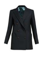 Matchesfashion.com Blaz Milano - Spirit Herringbone Double Breasted Silk Blazer - Womens - Navy