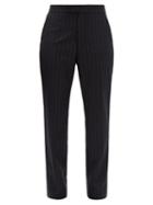 Matchesfashion.com Raf Simons - Pinstriped Wool Slim-leg Trousers - Womens - Black Grey