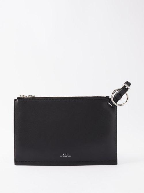 A.p.c. - Nino Leather Pouch - Mens - Black