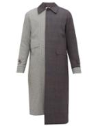 Matchesfashion.com Loewe - Asymmetric Checked Wool Coat - Mens - Grey Multi