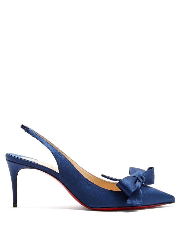 Christian Louboutin Yasling 70 Slingback Satin Pumps