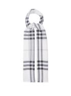 Matchesfashion.com Burberry - Giant Check Wool-blend Woven Scarf - Womens - White Print