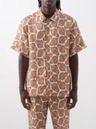 Etro - Paisley-print Linen Short-sleeved Shirt - Mens - Yellow Multi