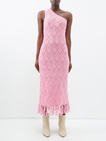 Dodo Bar Or - Martin Tassel-trim Pointelle-knit Cotton Dress - Womens - Light Pink