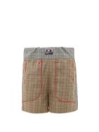 Matchesfashion.com Boramy Viguier - Prince Of Wales-check Piped Shorts - Mens - Brown
