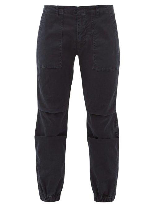 Matchesfashion.com Nili Lotan - Military Cropped Stretch Cotton-twill Trousers - Womens - Navy