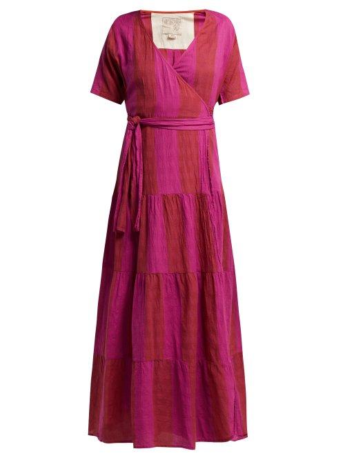 Matchesfashion.com Ace & Jig - Ellis Colour Block Tiered Cotton Dress - Womens - Pink