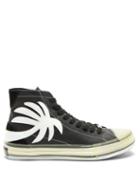 Matchesfashion.com Palm Angels - Palm Tree-patch Leather High-top Trainers - Mens - Black