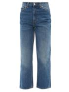 Matchesfashion.com Ganni - Cropped Organic-cotton Straight-leg Jeans - Womens - Denim