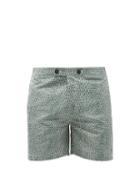 Matchesfashion.com Apnee - Enzo Buttoned Upcycled-shell Swim Shorts - Mens - Green Multi