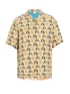 Matchesfashion.com Gucci - Viva! Volleyball Print Silk Bowling Shirt - Mens - Multi