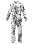Erdem - Lawrence Floral-print Denim Jumpsuit - Mens - Blue Multi