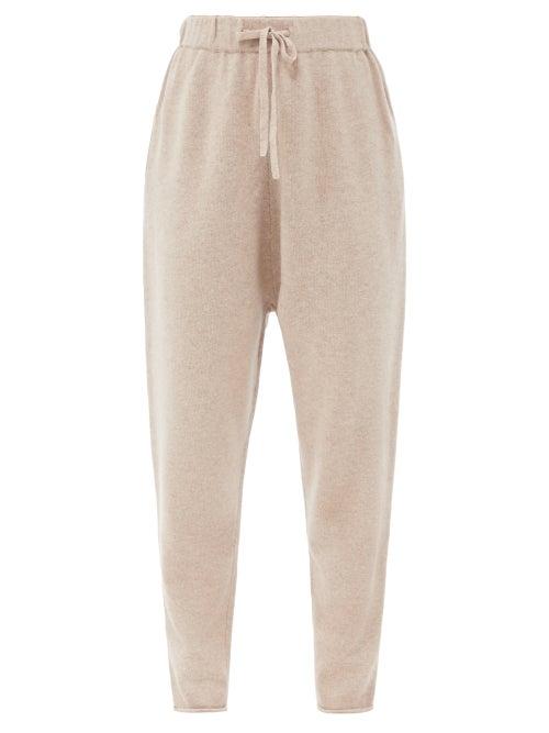 Co - High-rise Cashmere Track Pants - Womens - Light Brown