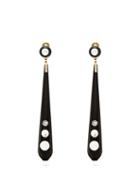 Matchesfashion.com Miu Miu - Crystal Embellished Plexi Clip On Earrings - Womens - Black
