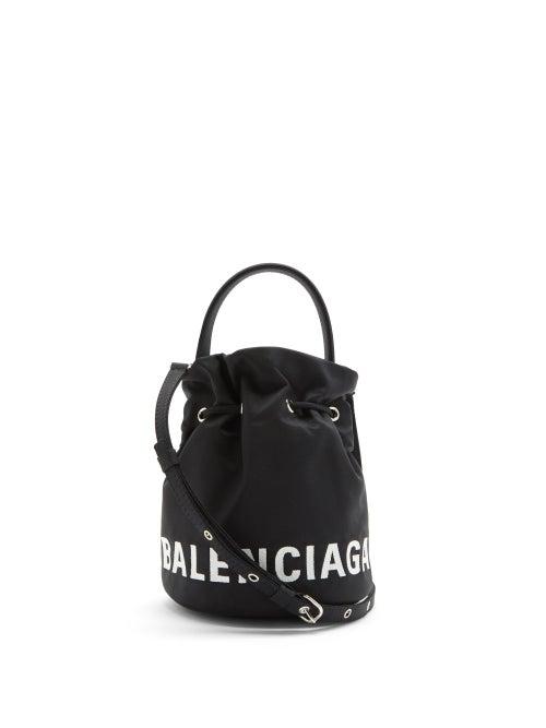 Matchesfashion.com Balenciaga - Wheel Xs Canvas Bucket Bag - Womens - Black