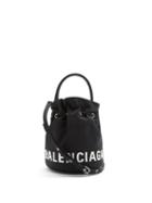 Matchesfashion.com Balenciaga - Wheel Xs Canvas Bucket Bag - Womens - Black