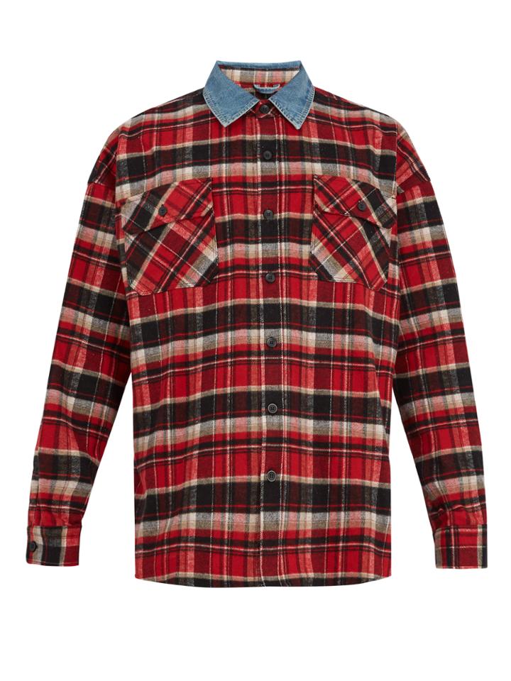 Fear Of God Contrast-collar Checked Cotton-flannel Shirt