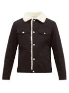 Matchesfashion.com Maison Kitsun - Faux Shearling Lined Denim Jacket - Mens - Black