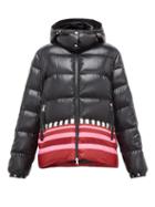 Matchesfashion.com 1 Moncler Pierpaolo Piccioli - Gabrielle Striped-hem Padded Hooded Jacket - Womens - Black Pink