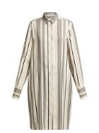 Matchesfashion.com Jil Sander - Ginepro Long Silk Shirt - Womens - Black White