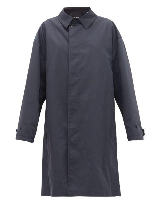 Matchesfashion.com Raf Simons - Single-breasted Gabardine Car Coat - Womens - Blue