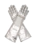 Matchesfashion.com Calvin Klein 205w39nyc - Padded Leather Gloves - Womens - Silver