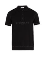 Matchesfashion.com Givenchy - Logo Print Cotton Piqu Polo Shirt - Mens - Black