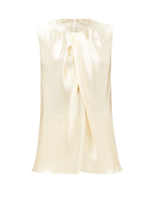 Matchesfashion.com The Row - Shira Sleeveless Hammered-satin Top - Womens - Cream