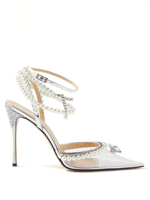 Mach & Mach - Diamond Of Elizabeth Faux-pearl & Crystal Pumps - Womens - Clear