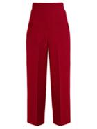 Matchesfashion.com Roland Mouret - Ward High Rise Wool Crepe Cropped Trousers - Womens - Dark Red