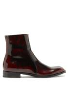 Matchesfashion.com Maison Margiela - Zipped Patent-leather Ankle Boots - Mens - Burgundy