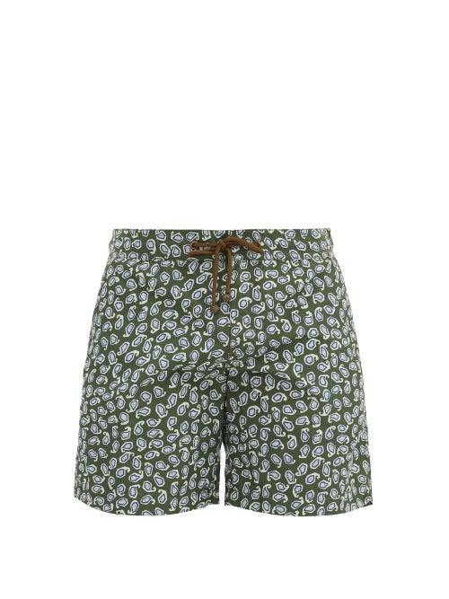 Matchesfashion.com Charvet X Thorsun - Paisley-print Shell Swim Shorts - Mens - Green