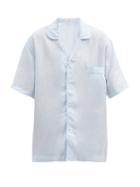 Matchesfashion.com Emma Willis - Short-sleeved Linen Shirt - Mens - Light Blue